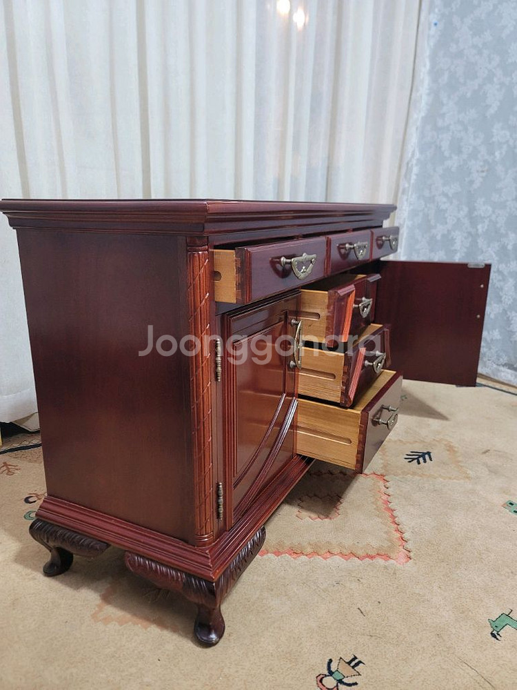 엔틱 클래식 원목 6D 수납거실장--8
