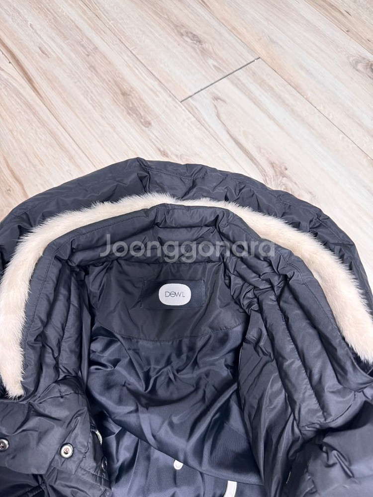 DEWL 듀엘 밍크 포인트 후드 롱 구스 다운 새상품--2