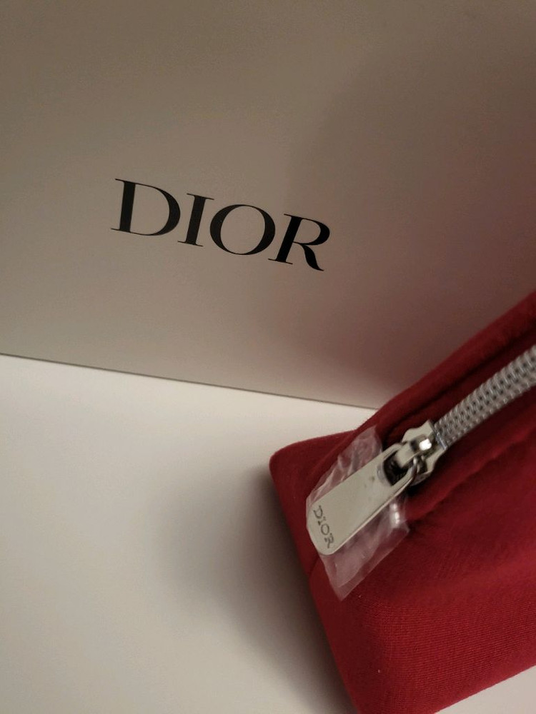 정품) 디올 반달 레드 파우치 (코스메틱)--2