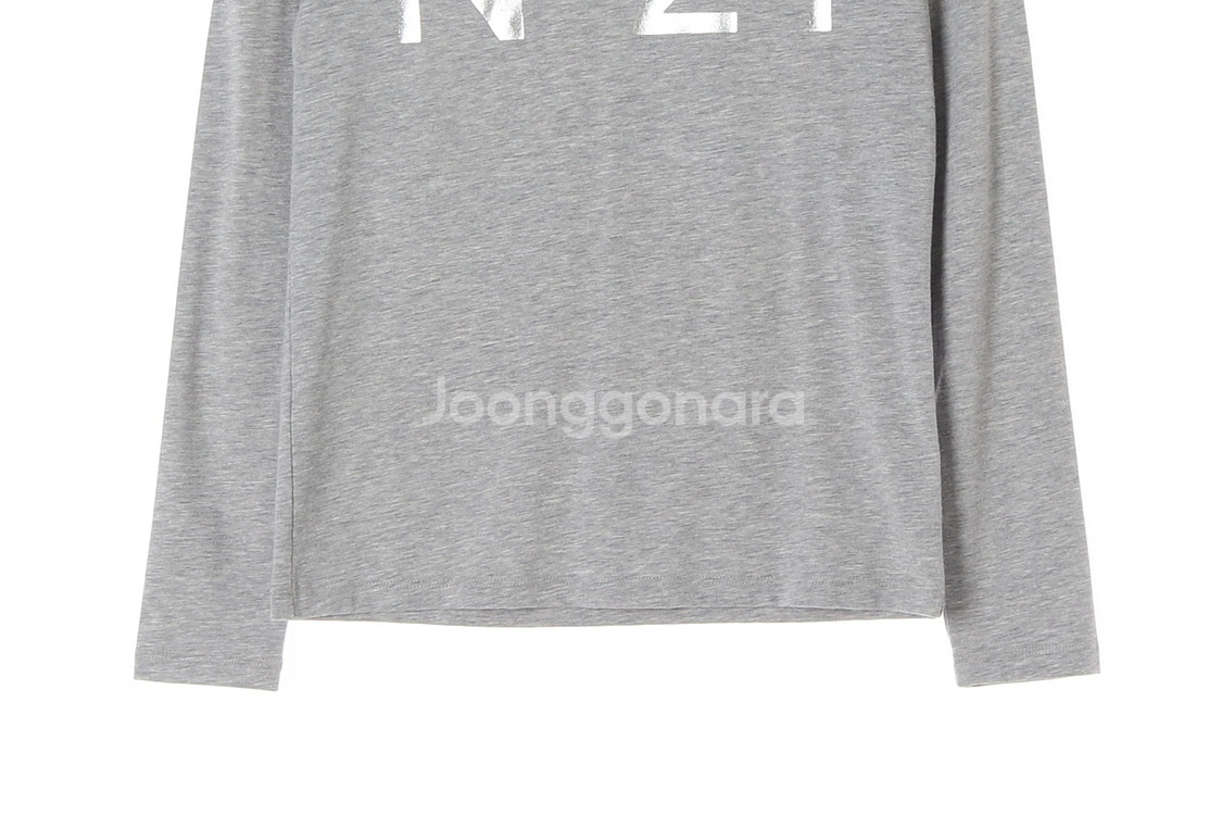 [M]N.21 그레이 빈티지로고 긴팔 티셔츠--2
