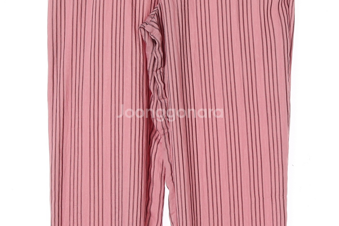 [S]자라 핑크 스트라이프 롤업 슬랙스 팬츠 바지--2