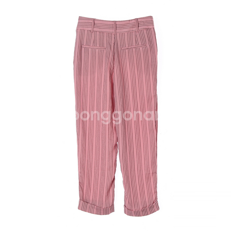 [S]자라 핑크 스트라이프 롤업 슬랙스 팬츠 바지--4