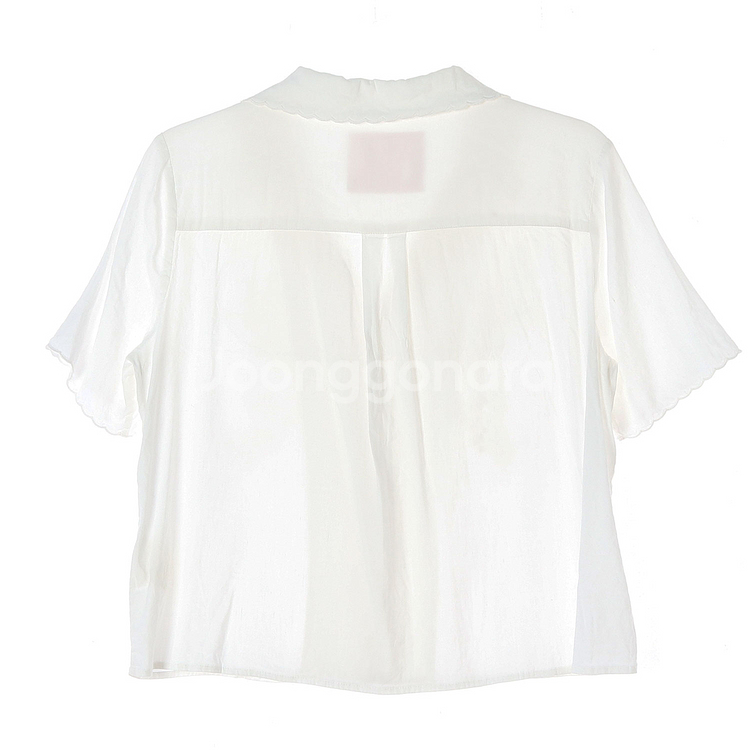 [M]르니나 반팔 빅카라 자수 반팔 셔츠 블라우스--3