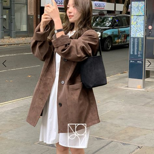 가내스라 카본 레더자켓 브라운