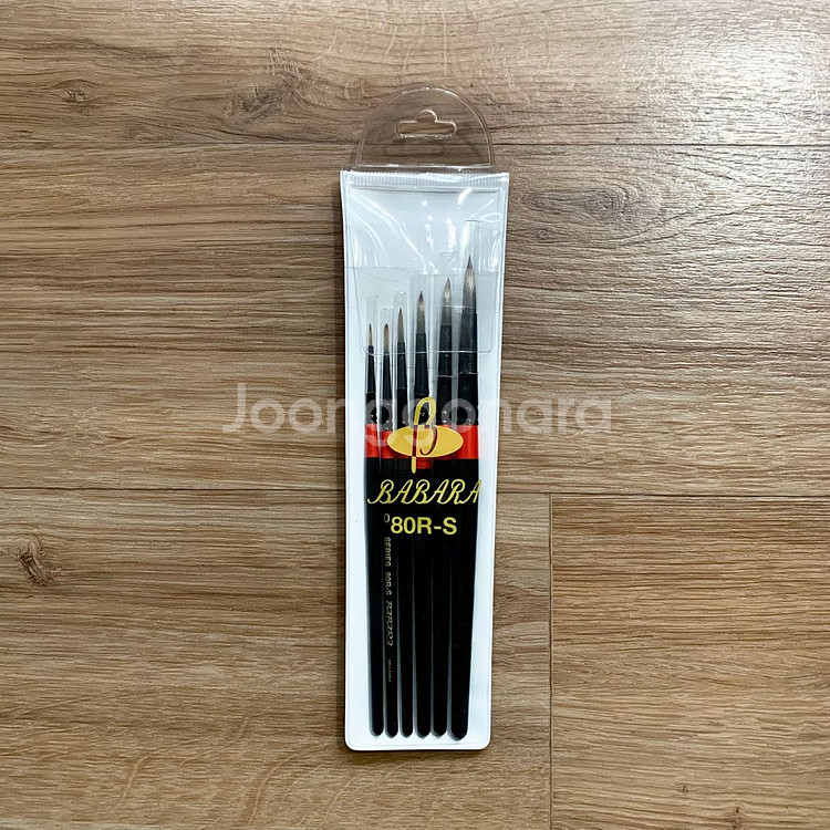 바바라 80RS 세필붓 낱자루 5본조 세트 + 8호--0