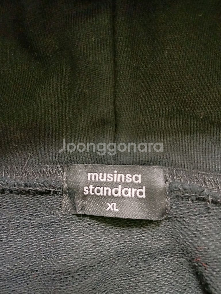 무신사 스탠다드 블랙 후디드 스웨트셔츠 XL--0