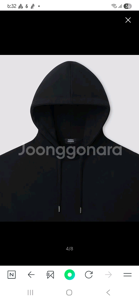 무신사 스탠다드 블랙 후디드 스웨트셔츠 XL--3