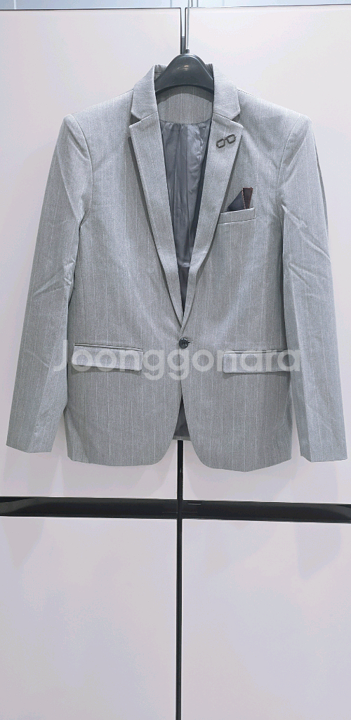 남성 그레이 스트라이프 정장세트 (3XL)--1