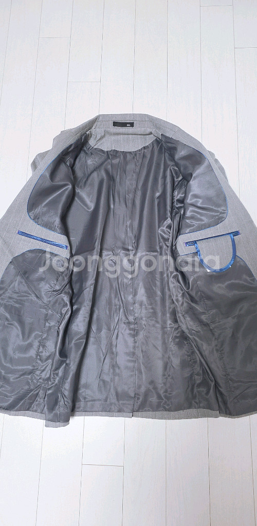 남성 그레이 스트라이프 정장세트 (3XL)--4