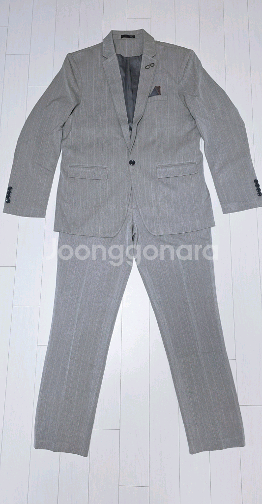 남성 그레이 스트라이프 정장세트 (3XL)--0
