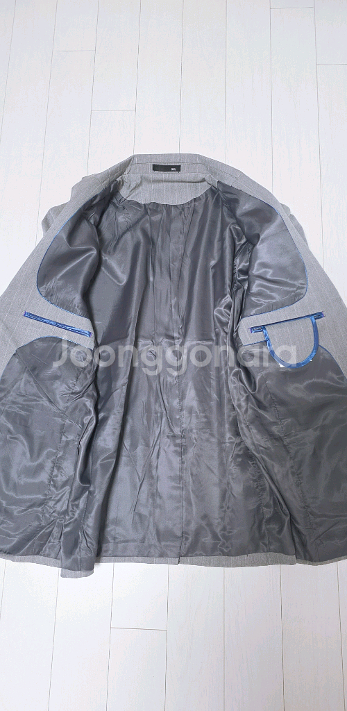 남성 그레이 스트라이프 정장세트 (3XL)--11