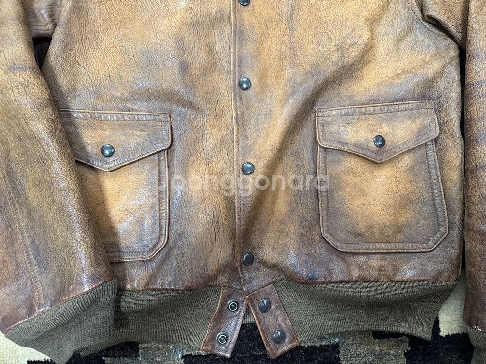 RRL 더블알엘 A1 리버시블 플라이트 레더 자켓 L--3