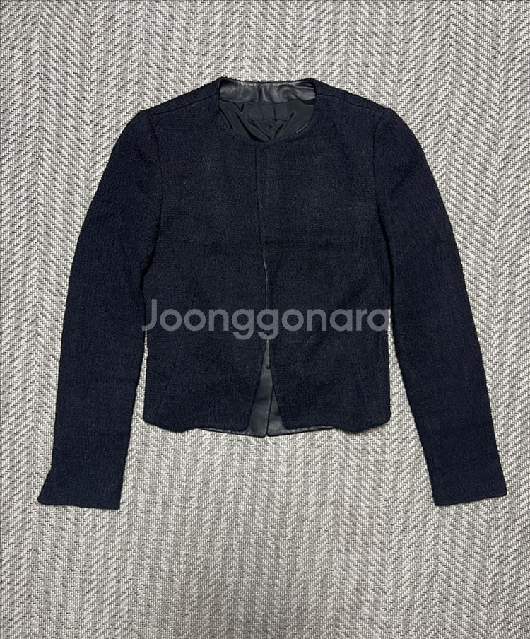 한섬 마인 MINE 블랙 트위드 자켓 정품--0