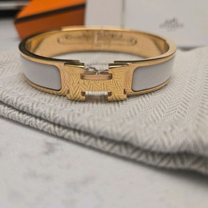 에르메스 클릭아슈 화이트/골드 팔찌