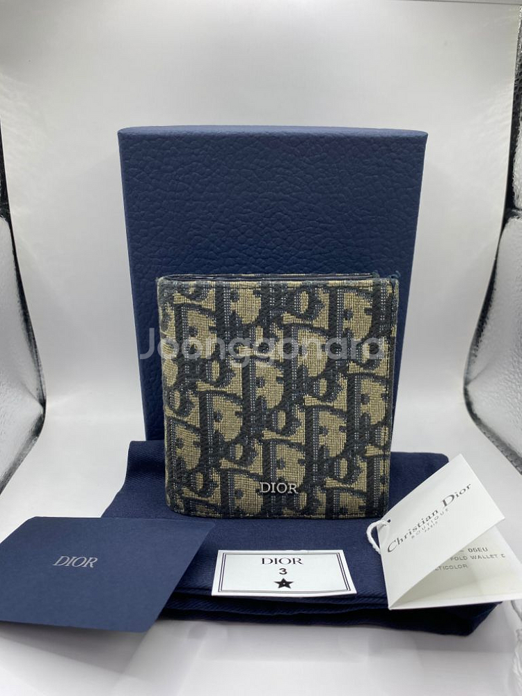 [OS] 디올 오블리크 반지갑 베이지--0