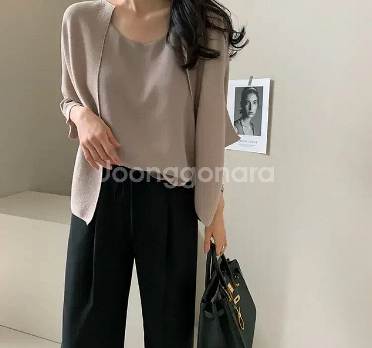 [새상품] 데일리룩 쇼핑몰 쿨 와이드 팬츠 블랙--0
