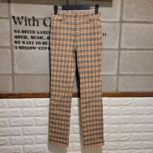 버버리 블루라벨 체크 코튼 팬츠 36