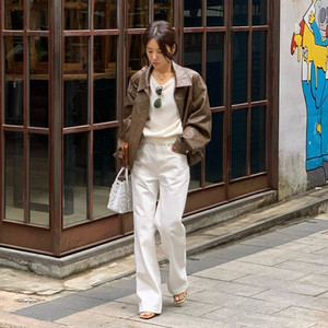 프레쉬라벨 모이 레더 블루종 브라운