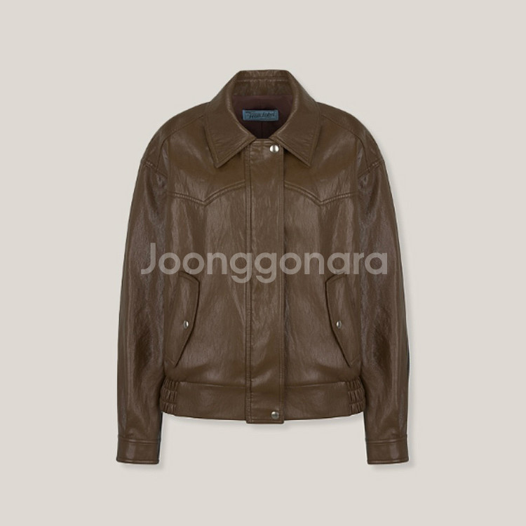 프레쉬라벨 모이 레더 블루종 브라운--3