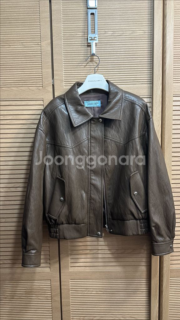 프레쉬라벨 모이 레더 블루종 브라운--4