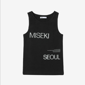 미세키서울 로고 크롭 슬리브리스