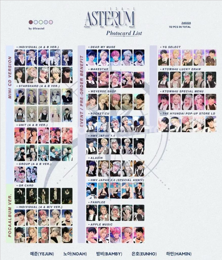 플레이브 w4l 포카 전체 미공포 앨범포카 드볼--0