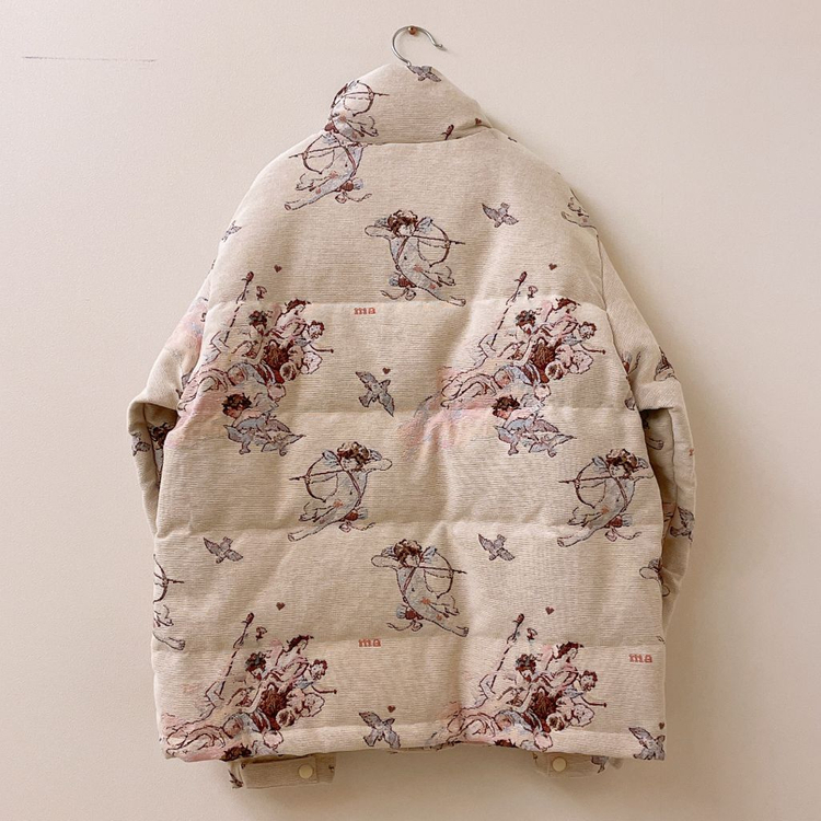 마블링 엔젤 자카드 푸퍼 패딩--2