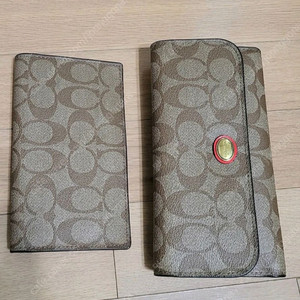 2세트가격 새상품 정품 코치 3단 리얼가죽장지갑+여권지
