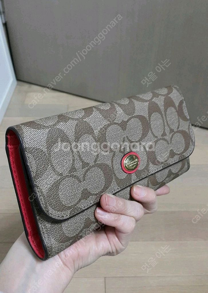 2세트가격 새상품 정품 코치 3단 리얼가죽장지갑+여권지--1