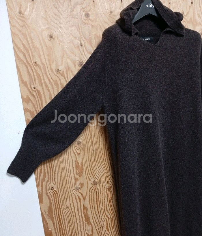 마인 홀가먼트 캐시미어 후드 원피스--3