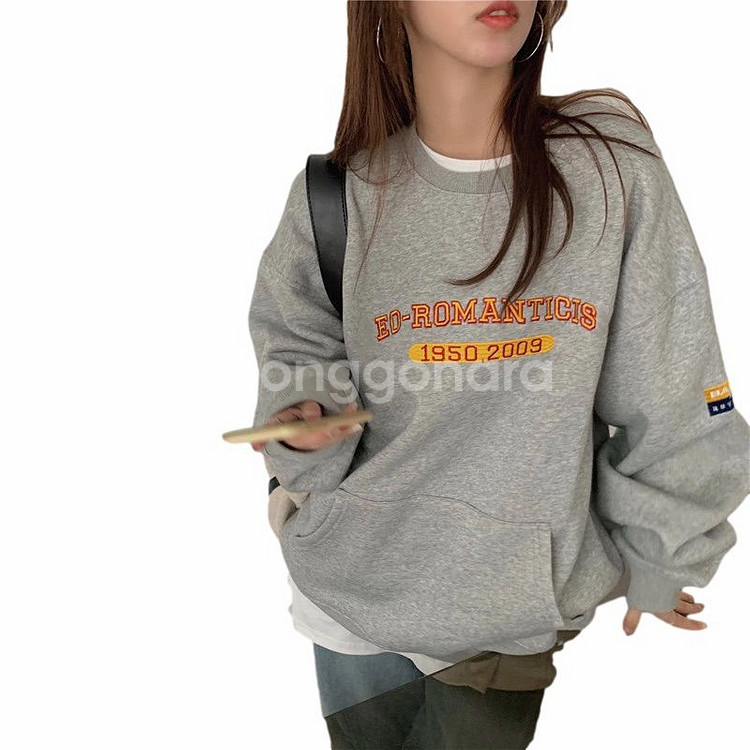 헤드 x 로맨틱 크라운 자수 로고 맨투맨 스웻셔츠 L--0