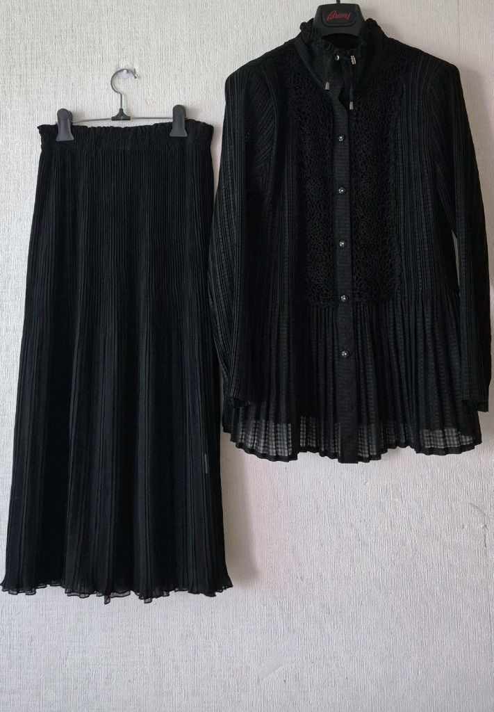 고급 일본제 플리츠 양면 롱스커트 +일제 블라우스 2종 이미지