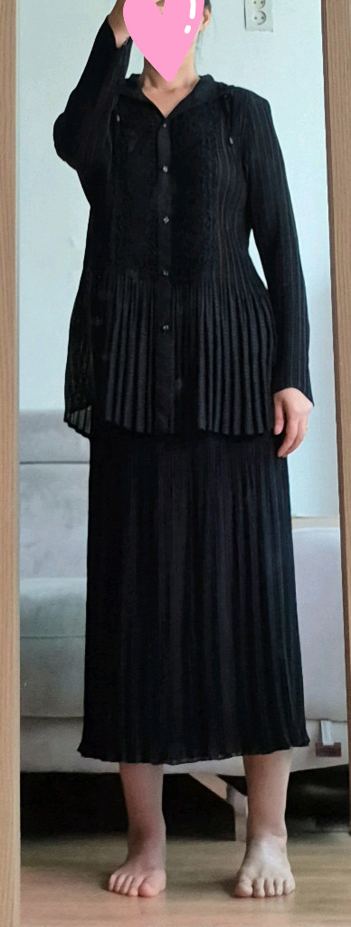 고급 일본제 플리츠 양면 롱스커트 +일제 블라우스 2종 이미지