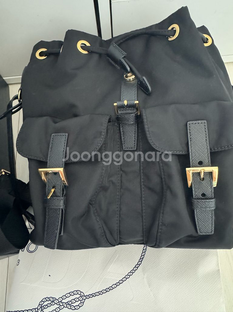 프라다 백팩 스몰 금장--3