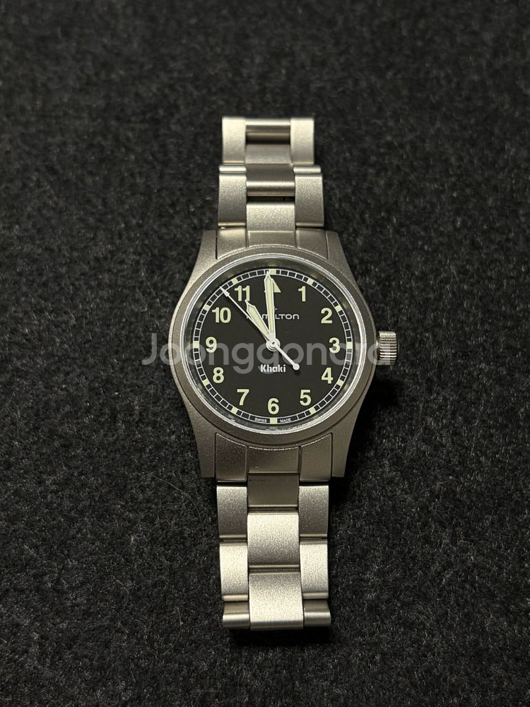 해밀턴 카키필드 쿼츠 33mm 검판--1