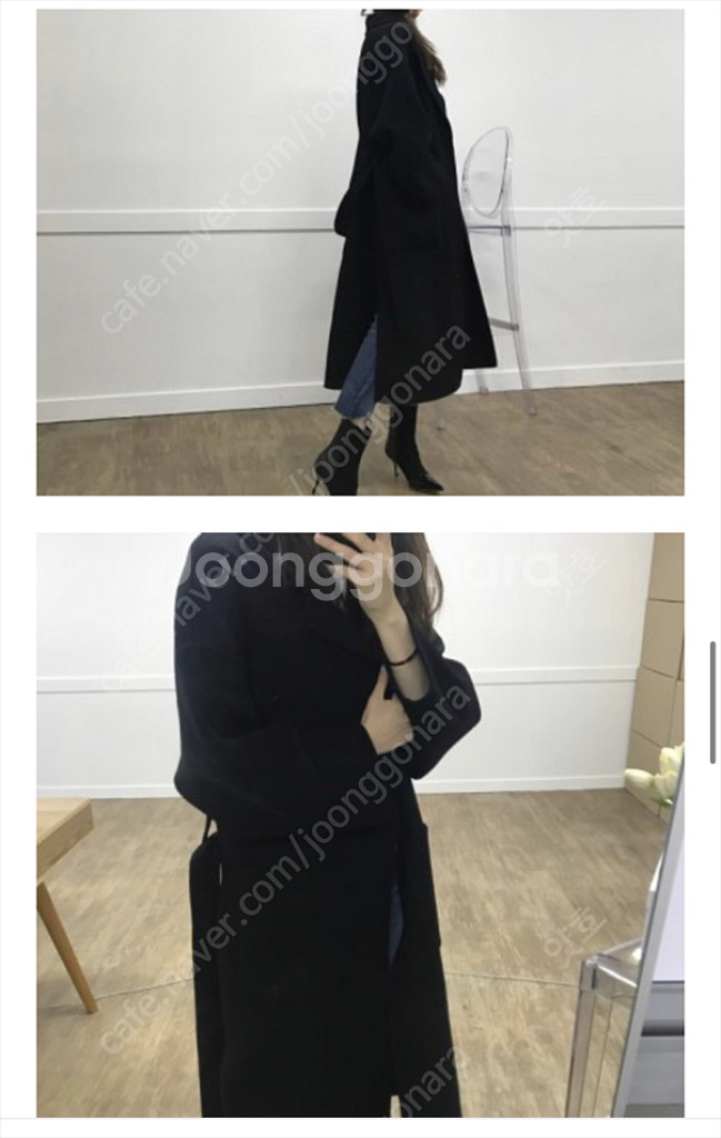 블루민 루즈핸드메이드코트 블랙 m--1