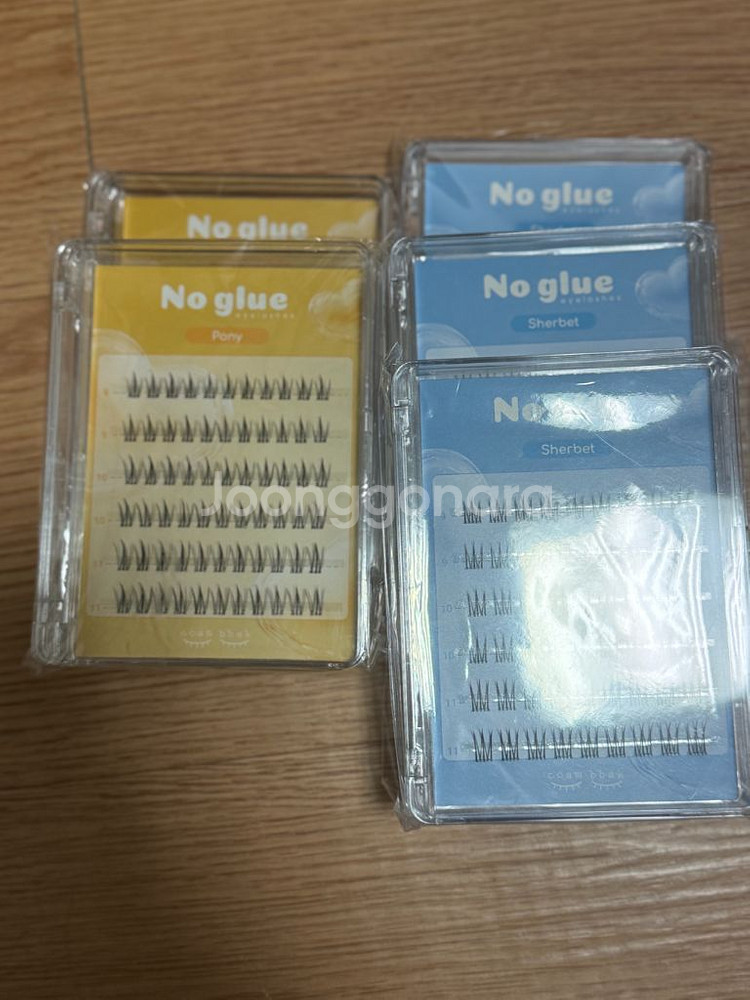 새상품 깜빡 노글루 속눈썹 포니, 샤벳--0