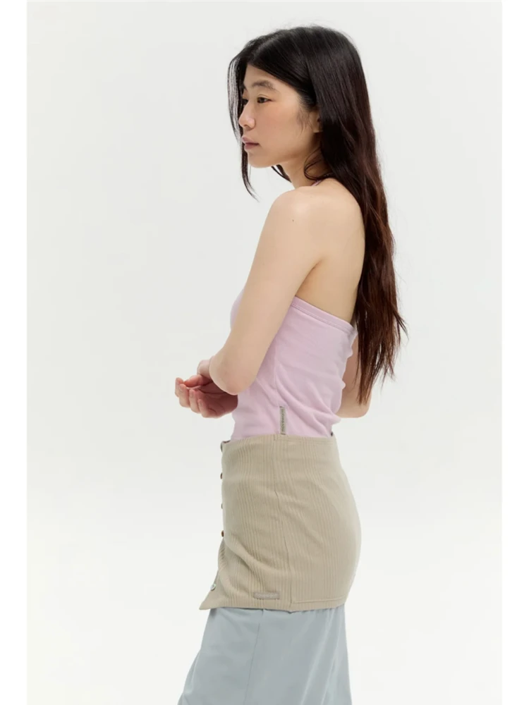 무브웜 립 홀터 탑 베이비핑크 M 이미지