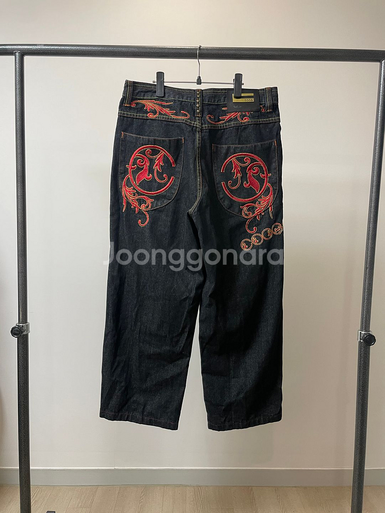 (34) coogi 쿠지 올드스쿨 힙합 자수 데님팬츠--0