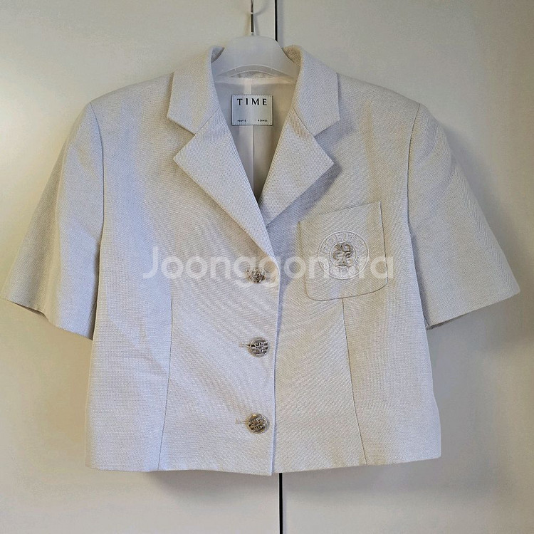 타임 린넨 크롭 재킷--8