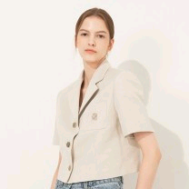 타임 린넨 크롭 재킷--0