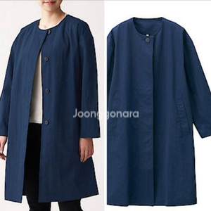 [새제품]무인양품MUJI발수• 노 칼라 코트