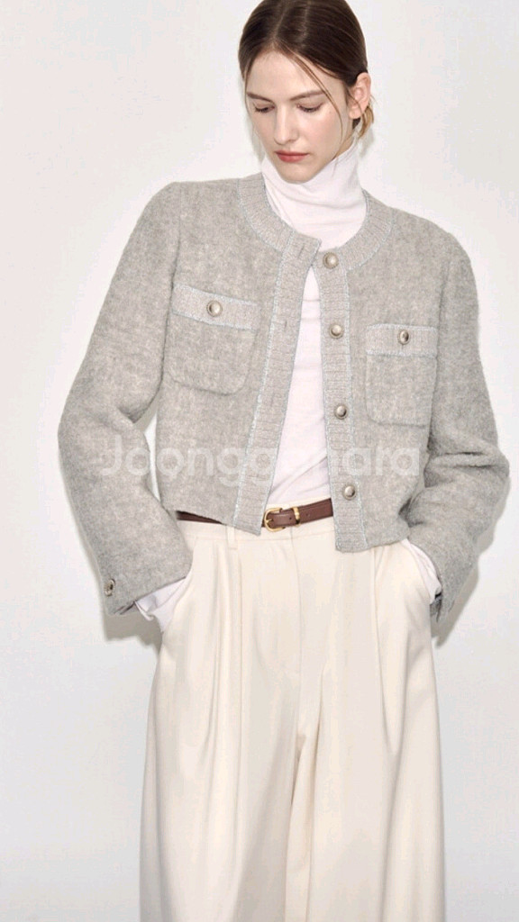 타임 알파카 글리터 자켓--0