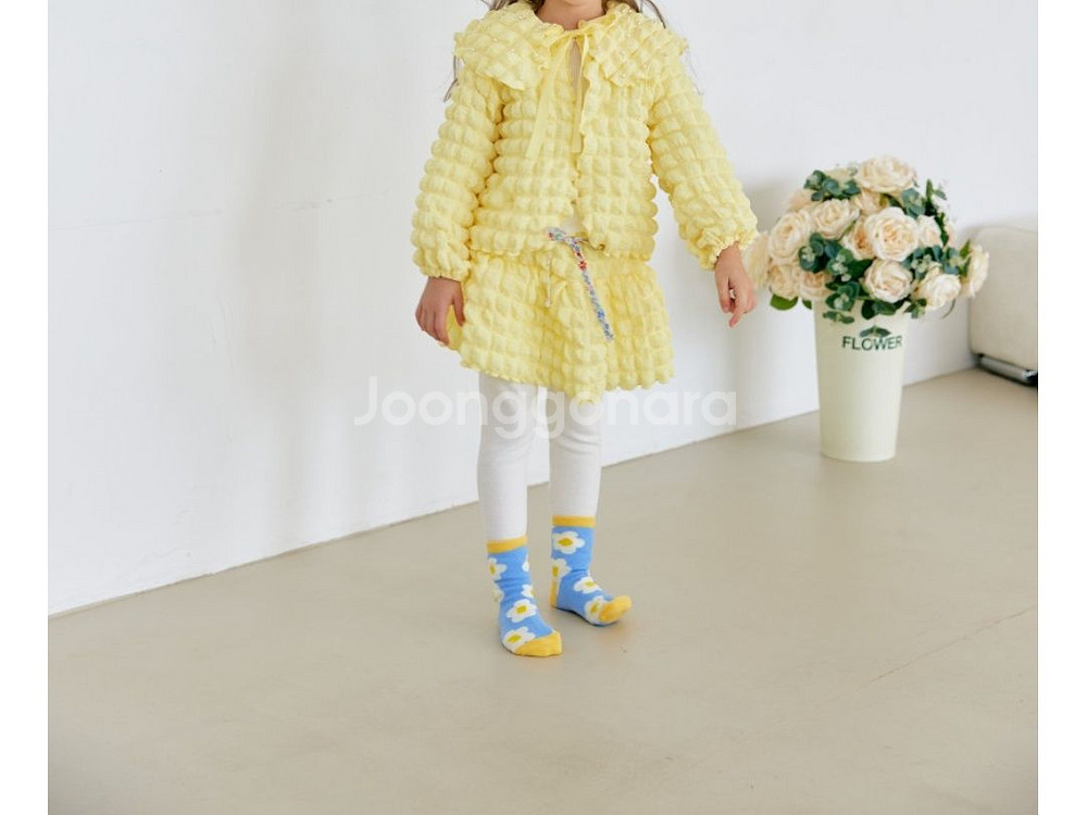 새상품 여아 폼폼이 치마레깅스세트 노랑세트--0