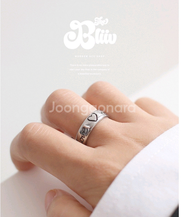 925 실버 Love 반지 (9호 / 새상품급)--2