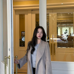 그레이스유 캐롤 숄카라 핸드메이드 코트 브라운