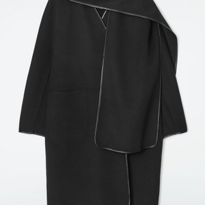 코스 레더 트리밍 울 스카프 코트 (새상품)