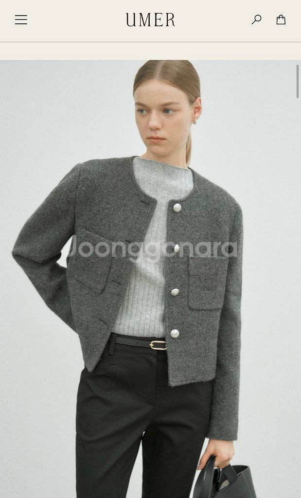 유메르 FW 에투알 알파카 트위드 자켓 L--1