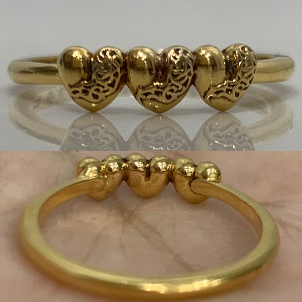 US 8호] 크롬하츠 22K 버블검 3하트 링 반지