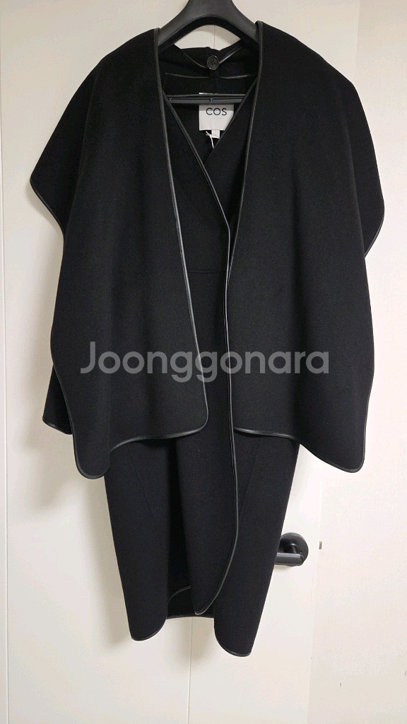 코스 레더 트리밍 울 스카프 코트 (새상품)--2